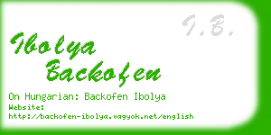 ibolya backofen business card